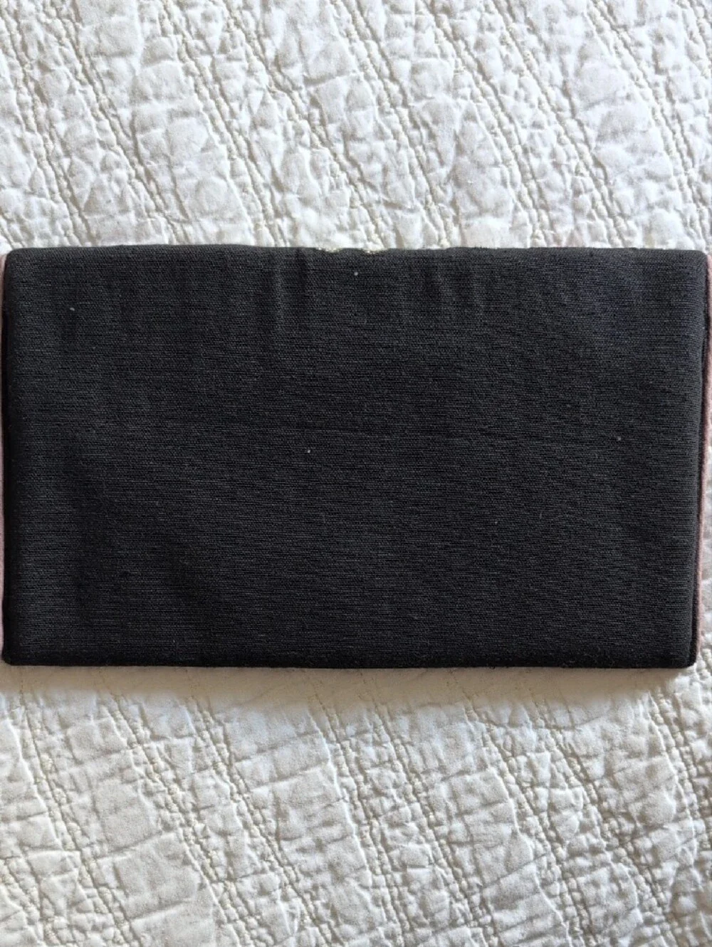 Embroidered Black & Pink Floral Clutch